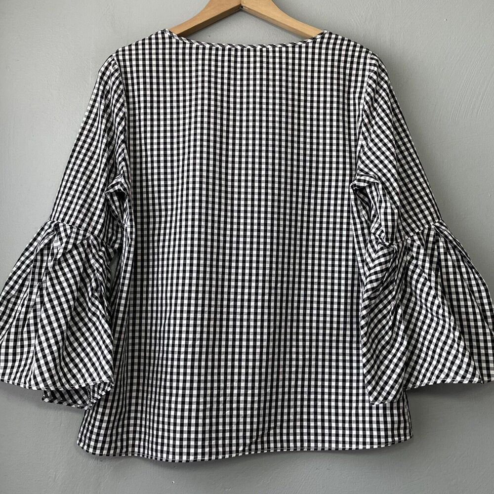 🌸 3/$15 Jane and Delancey Black and White Gingham Blouse - Picture 5 of 7
